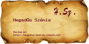 Hegedűs Szénia névjegykártya